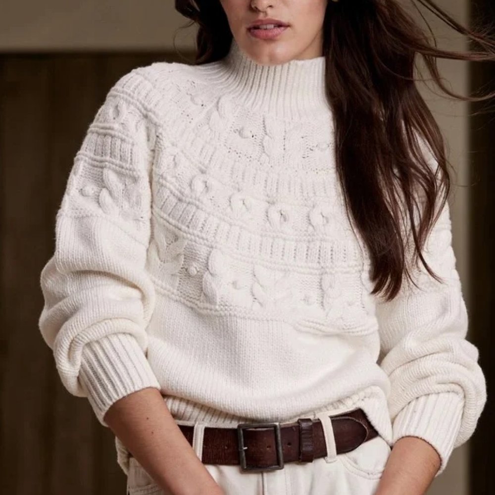 NWOT Banana Republic White Couronne Sweater, Size M